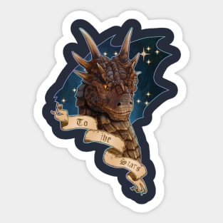 To the Stars Dragonheart Draco Portrait Fan Art Painting Sticker